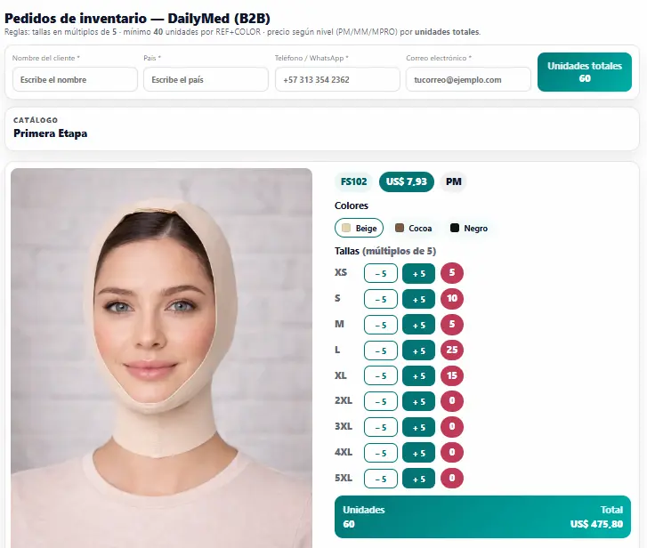Constructor de pedido DailyMed