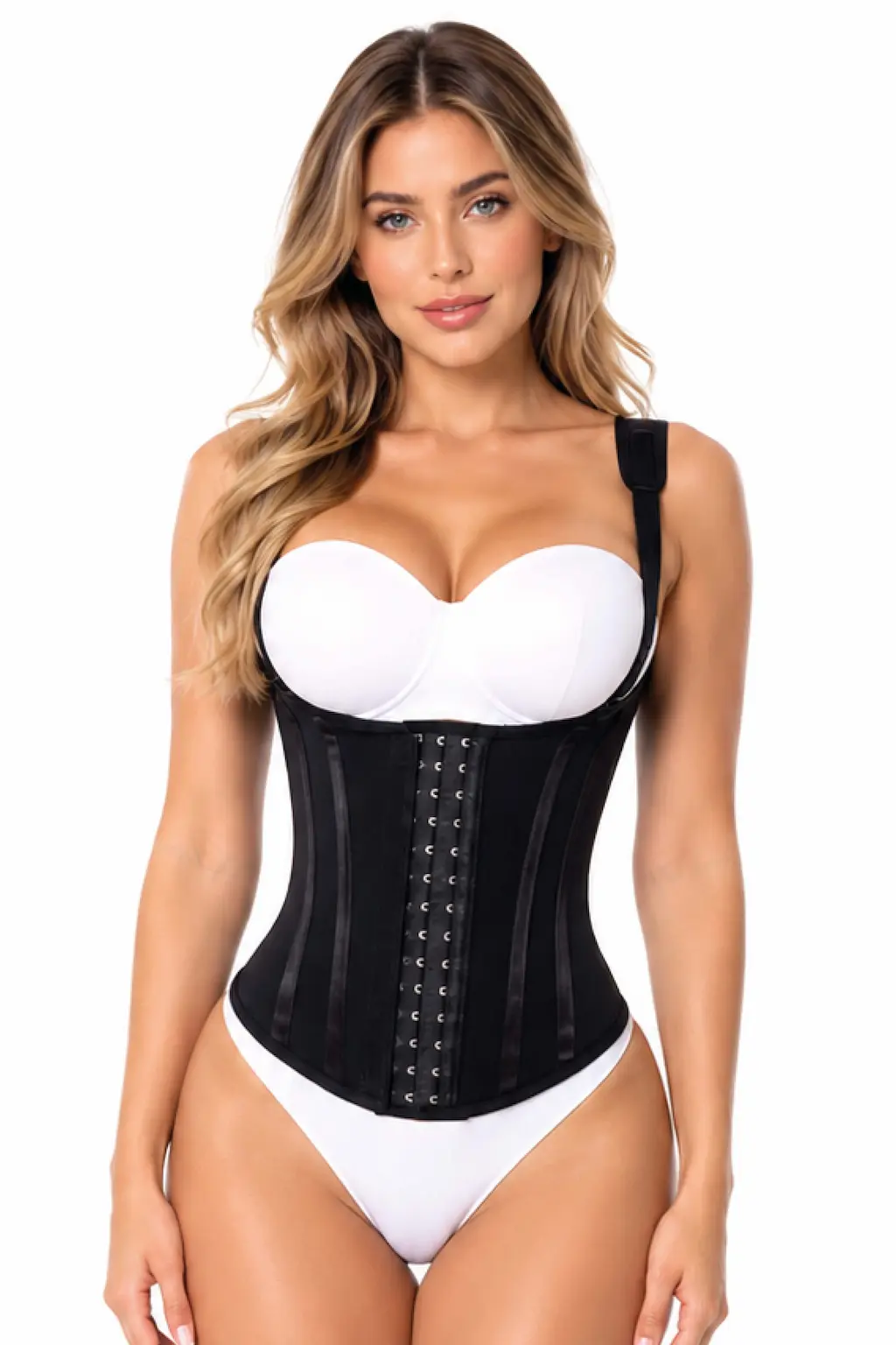 WT-015 cinturilla negra con cargaderas vista frontal